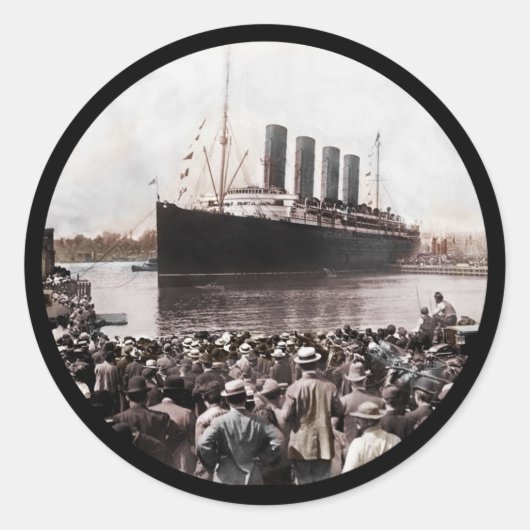Titanic Leaving Southhampton Ronde Sticker (Voorkant)