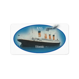 Titanic Maritime Blue White Star Line Ship Etiket
