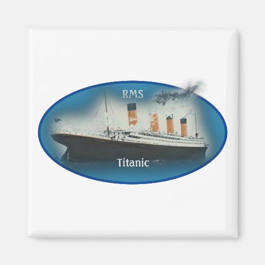 Titanic Maritime Blue White Star Line Ship Magneet (Voorkant)