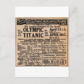 Titanic Newspaper Ad Briefkaart (Voorkant)
