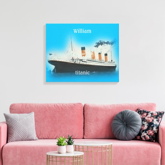 Titanic  Ocean Blue White Star Ship Canvas Afdruk (Insitu (Woonkamer))