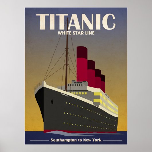 Titanic Ocean Liner Art Deco Print (Voorkant)