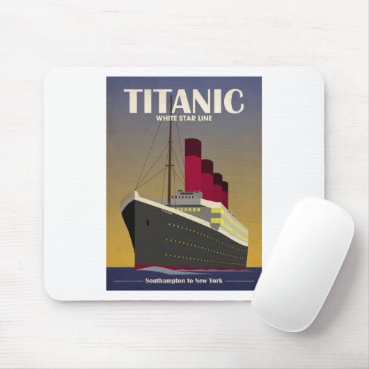 Titanic Ocean Liner Art Deco Print Muismat (Met muis)