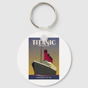 Titanic Ocean Liner Art Deco Print Sleutelhanger