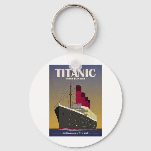 Titanic Ocean Liner Art Deco Print Sleutelhanger (Voorkant)