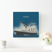  Titanic Ocean Liner Boy Zee Name Ship Vierkante Klok (Huis)