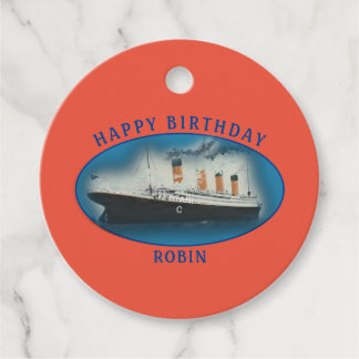 Titanic Oranje Birthday Ship Bedankjes Labels