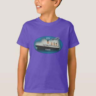 Titanic Paars Maritime RMS White Star Line Ship T-shirt