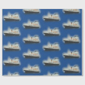 Titanic Party Blue White Star Line Ship Cadeaupapier (Vlak)