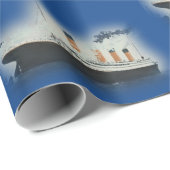 Titanic Party Blue White Star Line Ship Cadeaupapier (Rol Hoek)