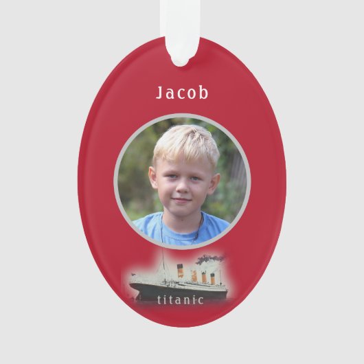  Titanic Photo Red Christmas Ornament (devant)