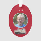  Titanic Photo Red Christmas Ornament (dos)
