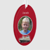  Titanic Photo Red Christmas Ornament (devant)