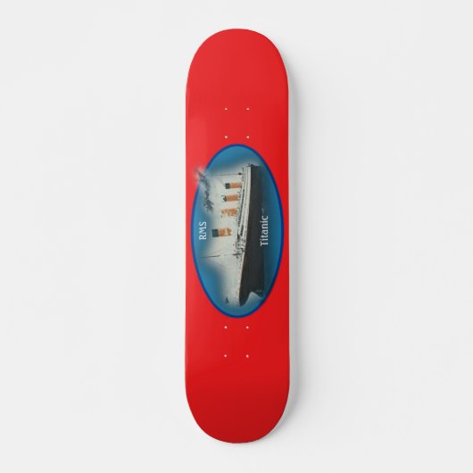 Titanic Red Maritime White Star Line Ship Skateboard (Voorkant)