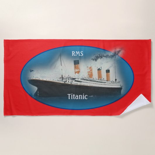 Titanic Red Maritime White Star Line Ship Strandlaken (Voorkant)
