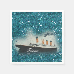Titanic Sapphire Glitter White Star Line Schip Servet