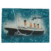 Titanic Sapphire Glitter White Star Line Ship Groot Cadeauzakje (Achterkant)