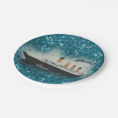 Titanic Sapphire Glitter White Star Line Ship Papieren Bordje (Gekanteld)