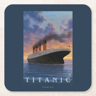 Titanic SceneWhite Star Line Vierkante Kartonnen Onderzetter
