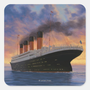 Titanic SceneWhite Star Line Vierkante Sticker