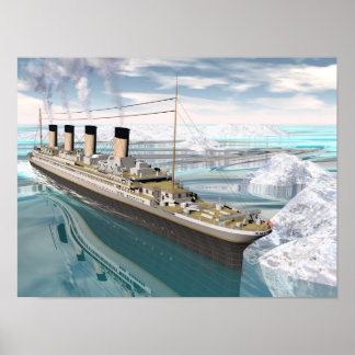 Titanic ship - 3D rendering Poster
