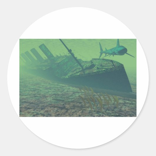 Titanic-sunk Ronde Sticker (Voorkant)