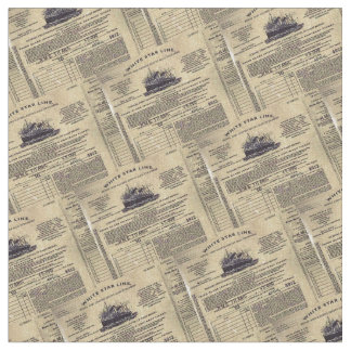 Titanic Tiled Passenger Ticket Afbeelding Stof