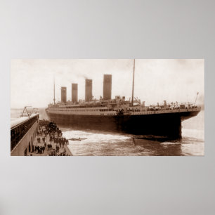 Titanic vertrekt van ligplaats 44 Southampton Enge Poster