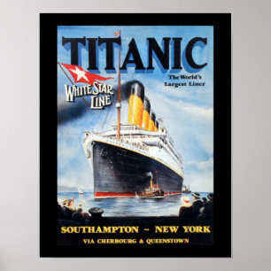 Titanic White Star Line - Grootste Schip ter Werel Poster