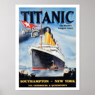 Titanic White Star Line - 's werelds grootste Line Poster