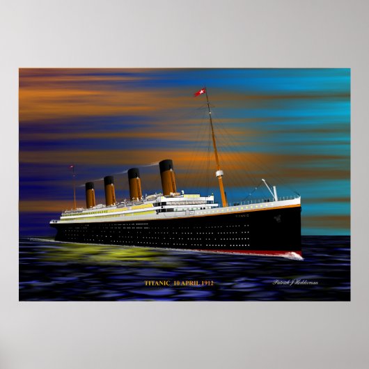 TITANIEK OP HAAR VERGADERPERIODE VAN 10 APRIL 1912 POSTER (Voorkant)