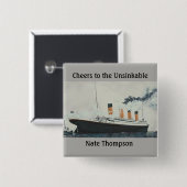 TITANISCHE PARTIJ VIERKANTE BUTTON 5,1 CM (Voorkant /achterkant)