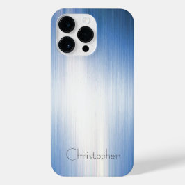 Titanium Blauw Zilver Roestvrij staal Print iPhone 14 Pro Max Hoesje