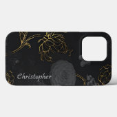 Titanium bloemen glanzend roestvrij staal metaal Case-Mate iPhone case (Achterkant (horizontaal))