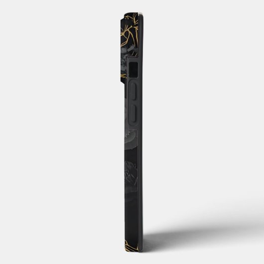 Titanium bloemen glanzend roestvrij staal metaal Case-Mate iPhone case (Achterkant / Links)