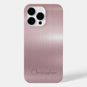 Titanium Brons Roestvrij Staal Print iPhone 14 Pro Max Hoesje