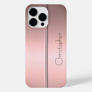 Titanium Brons Roestvrij Staal Print iPhone 14 Pro Max Hoesje