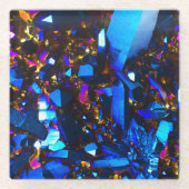 Titanium Cobalt Blue Quartz Glazen Onderzetter (Voorkant)