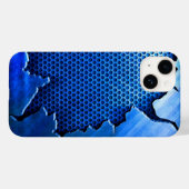 Titanium gepolijst blauw Radiaal Metallic iphone 1 Case-Mate iPhone Case (Achterkant (horizontaal))
