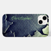 Titanium gepolijst groen Radiaal Metallic iphone 1 Case-Mate iPhone Case (Achterkant (horizontaal))