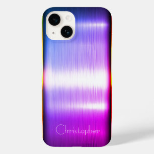 Titanium gepolijst violette radiale metalen iphone Case-Mate iPhone 14 hoesje