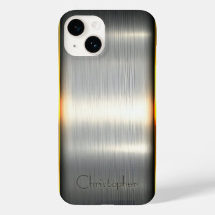 Titanium gepolijst zilveren radiale metalen iphone Case-Mate iPhone 14 hoesje