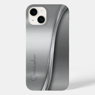 Titanium gepolijst zilveren radiale metalen iphone Case-Mate iPhone 14 hoesje