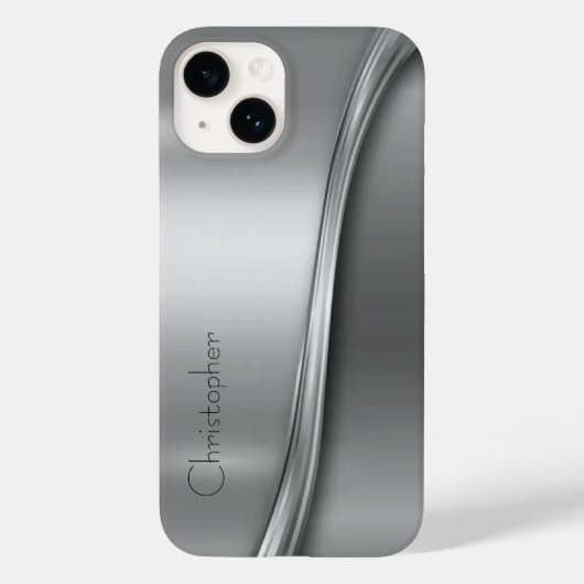 Titanium gepolijst zilveren radiale metalen iphone Case-Mate iPhone case (Achterkant)