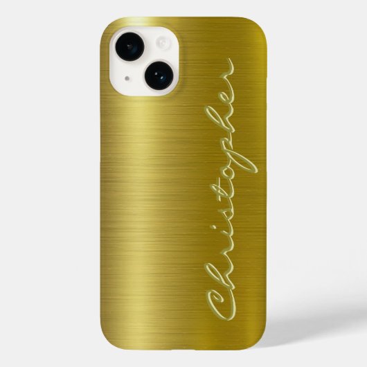 Titanium Goud Glanzend Roestvrij Staal Metaal 15 Case-Mate iPhone Case (Achterkant)
