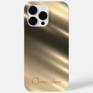 Titanium goud Roestvrij staal Print Case-Mate iPhone 14 Pro Max Hoesje