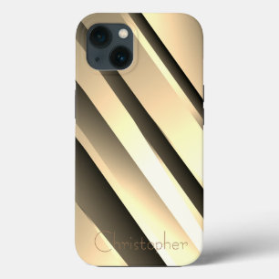 Titanium Goud Roestvrij staal Print iPhone 13 Hoesje