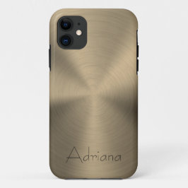 Titanium goud Roestvrij staal Print iPhone 11 Hoesje