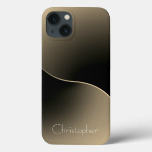 Titanium goud roestvrij staal Print iphone 15 iPhone 13 Hoesje