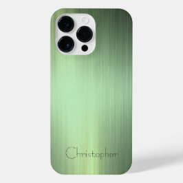 Titanium Groen Zilver Roestvrij Staal Print iPhone 14 Pro Max Hoesje